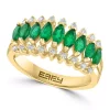 Coupon 👏 14K Yellow Gold Diamond and Natural Emerald Ring by Effy® 🎉