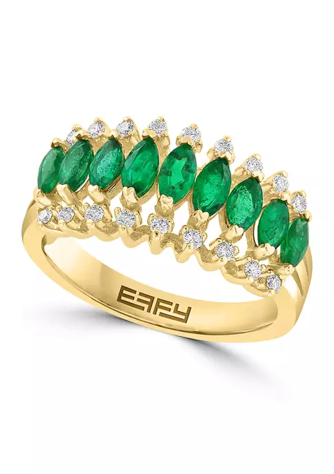 Coupon 👏 14K Yellow Gold Diamond and Natural Emerald Ring by Effy® 🎉 1 Coupon 👏 14K Yellow Gold Diamond and Natural Emerald Ring by Effy® 🎉