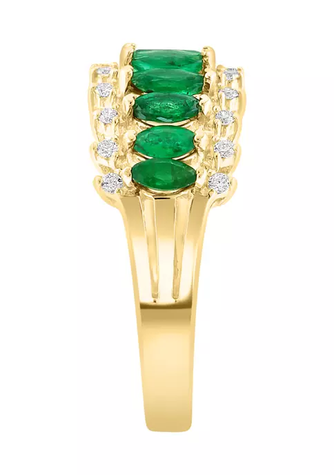 Coupon 👏 14K Yellow Gold Diamond and Natural Emerald Ring by Effy® 🎉 4 Coupon 👏 14K Yellow Gold Diamond and Natural Emerald Ring by Effy® 🎉 - Image 4