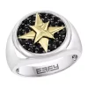 Cheap 🎉 Men's Sterling Silver Black Spinel Compass Ring by Effy® 🧨