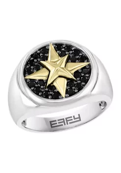 Cheap 🎉 Men's Sterling Silver Black Spinel Compass Ring by Effy® 🧨 -Effy® Sales Shop Belk 2909