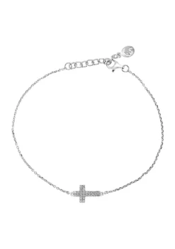 Cheap 🌟 1/10 ct. t.w. Diamond Cross Bracelet in Sterling Silver by Effy® ✔️