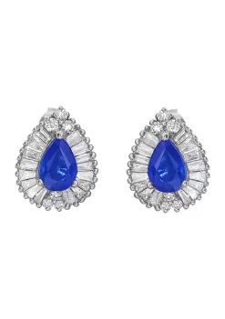 Best reviews of ⌛ 3/4 ct. t.w. Diamond and 1 ct. t.w. Sapphire Earrings in 14K White Gold by Effy® 🛒