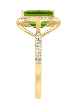 Budget 🎉 3/8 ct. t.w. Diamond and Peridot Ring in 14K Yellow Gold by Effy® 🧨 -Effy® Sales Shop Belk 2930
