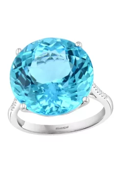 Brand new 🤩 1/10 ct. t.w. Diamond and 12.4 ct. t.w. Blue Topaz Ring in 14K White Gold by Effy® 🎉