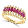 Best Pirce 🥰 14K Yellow Gold Diamond and Natural Ruby Ring by Effy® 🧨
