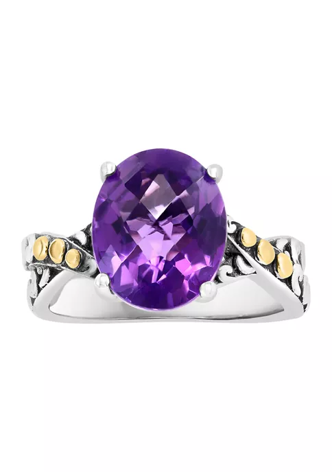 Budget 😀 Amethyst Twist Ring in 18K Sterling Silver by Effy® 🔥 2 Budget 😀 Amethyst Twist Ring in 18K Sterling Silver by Effy® 🔥 - Image 2