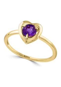 Wholesale 🛒 925 Gold Plated Silver Amethyst Heart Ring by Effy® 🔔