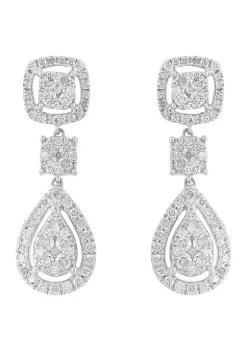 Discount 🧨 3/4 ct. t.w. Diamond Drop Earrings in Sterling Silver by Effy® 🤩 -Effy® Sales Shop Belk 2985