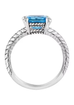 Budget 🛒 Blue Topaz and White Sapphire Cable Ring in Sterling Silver by Effy® 👍 -Effy® Sales Shop Belk 2993