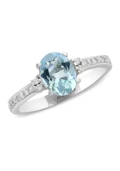 Wholesale 😉 14K White Gold Diamond and Aquamarine Ring by Effy® 🥰 -Effy® Sales Shop Belk 2998