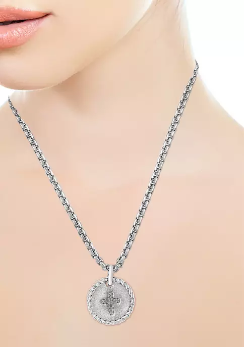 Best deal ❤️ 1/10 ct. t.w. Diamond Cross Pendant Necklace in Sterling Silver by Effy® ⭐ 2 Best deal ❤️ 1/10 ct. t.w. Diamond Cross Pendant Necklace in Sterling Silver by Effy® ⭐ - Image 2