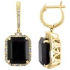 Cheapest 😀 3/8 ct. t.w. Diamond and Onyx Square Drop Earrings in 14K Yellow Gold by Effy® ✔️