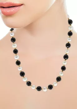 Discount 🧨 14K Yellow Gold Freshwater Pearl and Onyx 18 Inch Necklace by Effy® 😉 -Effy® Sales Shop Belk 3032