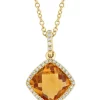 Best deal ⌛ Yellow Gold Diamond and Citrine Pendant Necklace by Effy® 🧨