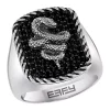 Deals 🧨 Men's Sterling Silver Black Spinel Snake Ring by Effy® ❤️