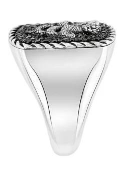 Deals 🧨 Men's Sterling Silver Black Spinel Snake Ring by Effy® ❤️ -Effy® Sales Shop Belk 3052