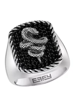 Deals 🧨 Men's Sterling Silver Black Spinel Snake Ring by Effy® ❤️ -Effy® Sales Shop Belk 3053