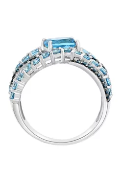 Outlet 😍 1/3 ct. t.w. White and Blue Diamond and 2.25 ct. t.w. Blue Topaz Ring in 14K White Gold by Effy® ✔️ 8 Outlet 😍 1/3 ct. t.w. White and Blue Diamond and 2.25 ct. t.w. Blue Topaz Ring in 14K White Gold by Effy® ✔️ -Effy® Sales Shop Belk 3057