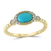 Buy 🧨 1/10 ct. t.w. Diamond and 3/4 ct. t.w. Turquoise Ring in 14K Yellow Gold by Effy® ✨