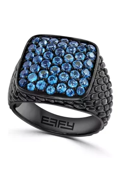 Top 10 🤩 Men's 2.4 ct. t.w. London Blue Topaz Ring in Sterling Silver by Effy® 🔔