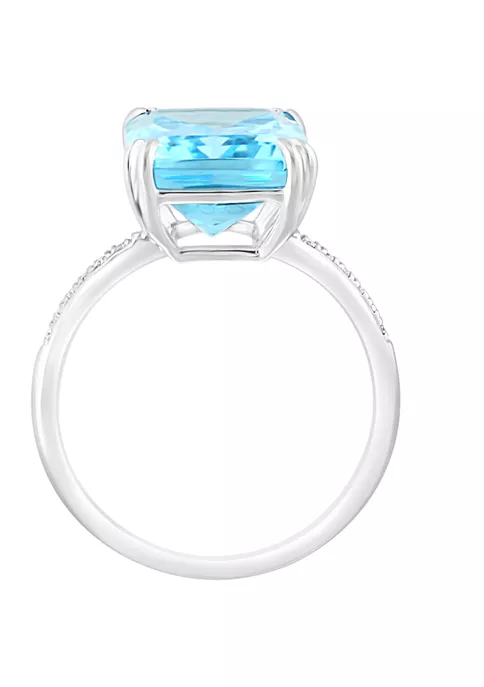 Flash Sale 🥰 1/10 ct. t.w. Diamond and Sky Blue Topaz Ring in 14K White Gold by Effy® 🎁 2 Flash Sale 🥰 1/10 ct. t.w. Diamond and Sky Blue Topaz Ring in 14K White Gold by Effy® 🎁 - Image 2
