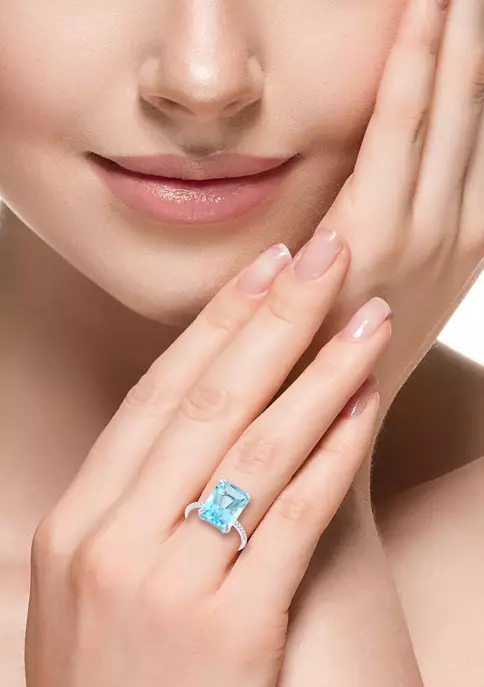 Flash Sale 🥰 1/10 ct. t.w. Diamond and Sky Blue Topaz Ring in 14K White Gold by Effy® 🎁 3 Flash Sale 🥰 1/10 ct. t.w. Diamond and Sky Blue Topaz Ring in 14K White Gold by Effy® 🎁 - Image 3