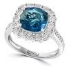 Top 10 🔔 14k White Gold Diamond and London Blue Topaz Ring by Effy® 👏