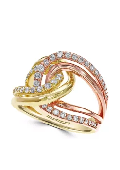 New ⌛ 5/8 ct. t.w. Diamond Statement Ring in 14k Yellow Gold and Rose Gold by Effy® 🌟