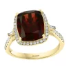 Promo 🔔 14K Yellow Gold 1/3 ct. t.w. Diamond and 5.45 ct. t.w. Garnet Ring by Effy® 🎁