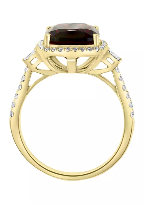 Promo 🔔 14K Yellow Gold 1/3 ct. t.w. Diamond and 5.45 ct. t.w. Garnet Ring by Effy® 🎁 2 Promo 🔔 14K Yellow Gold 1/3 ct. t.w. Diamond and 5.45 ct. t.w. Garnet Ring by Effy® 🎁 - Image 2