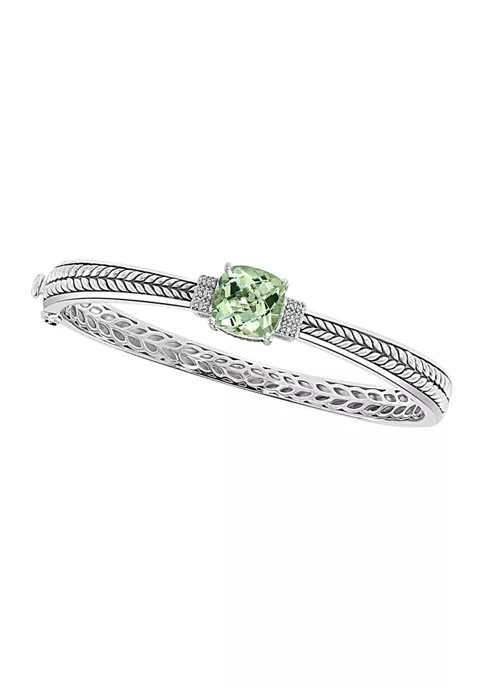 Wholesale 🌟 925 Sterling Silver 1/10 ct. t.w. Diamond and 3.82 ct. t.w. Green Amethyst Bangle by Effy® 👏 2 Wholesale 🌟 925 Sterling Silver 1/10 ct. t.w. Diamond and 3.82 ct. t.w. Green Amethyst Bangle by Effy® 👏 - Image 2