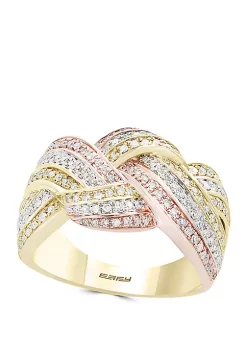 Best deal 🌟 5/8 ct. t.w. Diamond Ring in 14k Yellow, White and Rose Gold by Effy® 🎁
