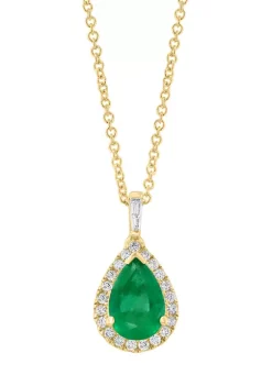 Cheap 😀 14K Yellow Gold Diamond and Natural Emerald Pendant Necklace by Effy® 🎉 5 Cheap 😀 14K Yellow Gold Diamond and Natural Emerald Pendant Necklace by Effy® 🎉 -Effy® Sales Shop Belk 3219