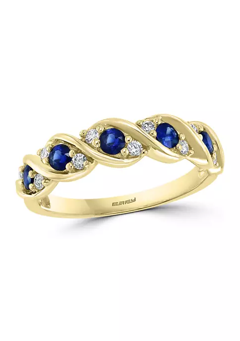 Cheap 🥰 1/6 ct. t.w. Diamond and 1/2 ct. t.w. Sapphire Ring in 14K Yellow Gold by Effy® 😀 1 Cheap 🥰 1/6 ct. t.w. Diamond and 1/2 ct. t.w. Sapphire Ring in 14K Yellow Gold by Effy® 😀