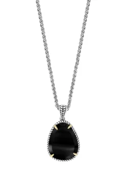 Discount 😀 8.1 ct. t.w. Onyx Pendant Necklace in Sterling Silver by Effy® ⌛