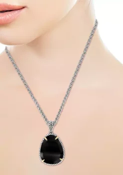 Discount 😀 8.1 ct. t.w. Onyx Pendant Necklace in Sterling Silver by Effy® ⌛ -Effy® Sales Shop Belk 3230