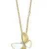 Promo 🌟 1/10 ct. t.w. Diamond and 👩 Mother of Pearl Butterfly Pendant Necklace in 14K Yellow Gold by Effy® 👍