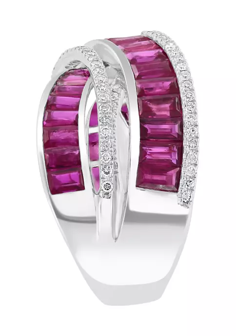 Budget 🧨 14K White Gold Diamond and Natural Ruby Ring by Effy® 🔥 4 Budget 🧨 14K White Gold Diamond and Natural Ruby Ring by Effy® 🔥 - Image 4