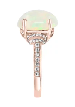 Best Pirce 👏 1/4 ct. t.w. Diamond and 3.15 ct. t.w. Ethiopian Opal Ring in 14K Yellow Gold by Effy® 🌟 -Effy® Sales Shop Belk 3258