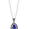 Best Sale 🌟 1/4 ct. t.w. Diamond and 1 ct. t.w. Tanzanite Pendant Necklace in 14K White Gold by Effy® 👏