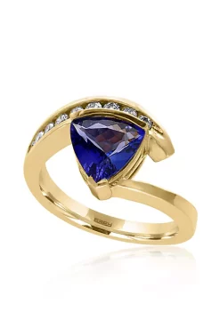 Outlet 👏 Tanzanite and Diamond Ring in 14K Yellow Gold by Effy® 🌟
