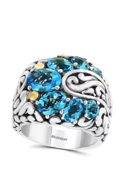 Cheap ⭐ Iolite, Blue Topaz, London Blue Ring in Sterling Silver and 18K Yellow Gold by Effy® ❤️