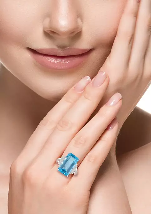 Wholesale ✔️ 1/10 ct. t.w. Diamond and Sky Blue Topaz Ring in 14K White Gold by Effy® 🤩 4 Wholesale ✔️ 1/10 ct. t.w. Diamond and Sky Blue Topaz Ring in 14K White Gold by Effy® 🤩 - Image 4
