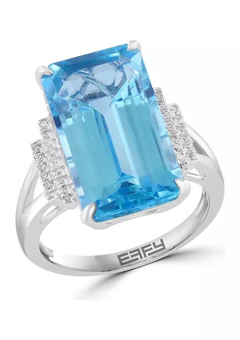 Wholesale ✔️ 1/10 ct. t.w. Diamond and Sky Blue Topaz Ring in 14K White Gold by Effy® 🤩 5 Wholesale ✔️ 1/10 ct. t.w. Diamond and Sky Blue Topaz Ring in 14K White Gold by Effy® 🤩 - Image 5