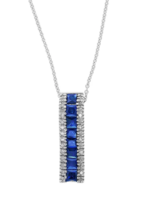 New 😍 1/10 ct. t.w. Diamond and 1.06 ct. t.w. Sapphire Royale Blue Pendant Necklace in 14K White Gold by Effy® 🔔 2 New 😍 1/10 ct. t.w. Diamond and 1.06 ct. t.w. Sapphire Royale Blue Pendant Necklace in 14K White Gold by Effy® 🔔 - Image 2