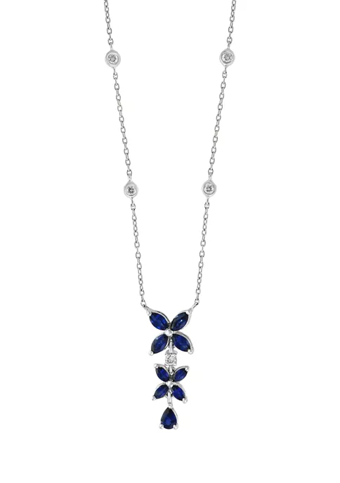 Best deal 😀 1/8 ct. t.w. Diamonds and 1.26 ct. t.w. Blue Sapphire Pendant Necklace in 14K White Gold by Effy® 👏 1 Best deal 😀 1/8 ct. t.w. Diamonds and 1.26 ct. t.w. Blue Sapphire Pendant Necklace in 14K White Gold by Effy® 👏