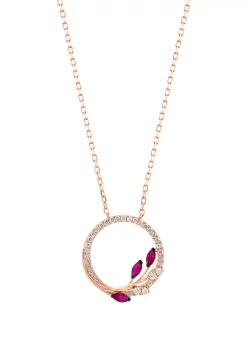 Discount 🧨 14K Rose Gold Diamond and Natural Ruby Necklace by Effy® ✨ -Effy® Sales Shop Belk 3348