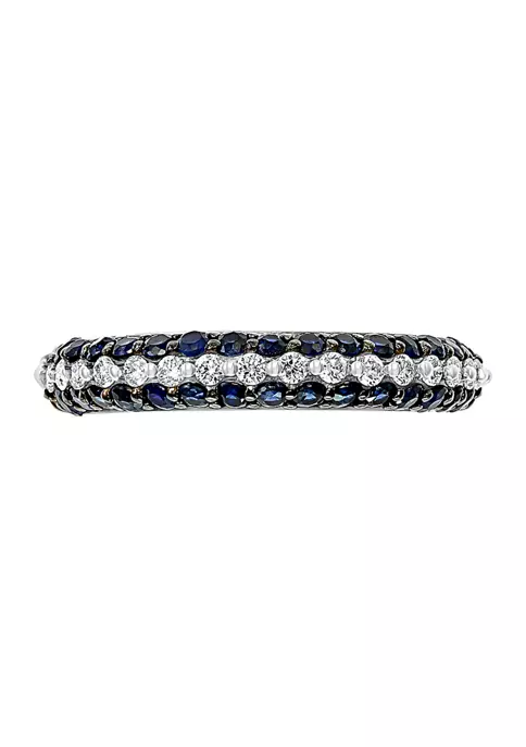 Flash Sale ✔️ 1/4 ct. t.w. Diamond and 7/8 ct. t.w. Sapphire Ring in 14K White Gold by Effy® 🤩 2 Flash Sale ✔️ 1/4 ct. t.w. Diamond and 7/8 ct. t.w. Sapphire Ring in 14K White Gold by Effy® 🤩 - Image 2