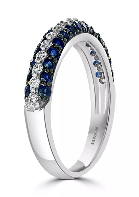Flash Sale ✔️ 1/4 ct. t.w. Diamond and 7/8 ct. t.w. Sapphire Ring in 14K White Gold by Effy® 🤩 4 Flash Sale ✔️ 1/4 ct. t.w. Diamond and 7/8 ct. t.w. Sapphire Ring in 14K White Gold by Effy® 🤩 - Image 4
